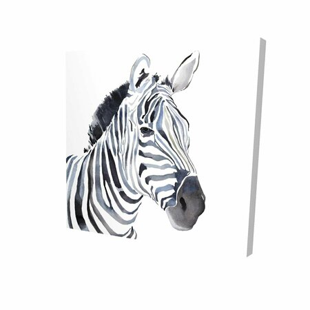 FONDO 12 x 12 in. Watercolor Zebra-Print on Canvas FO2781178